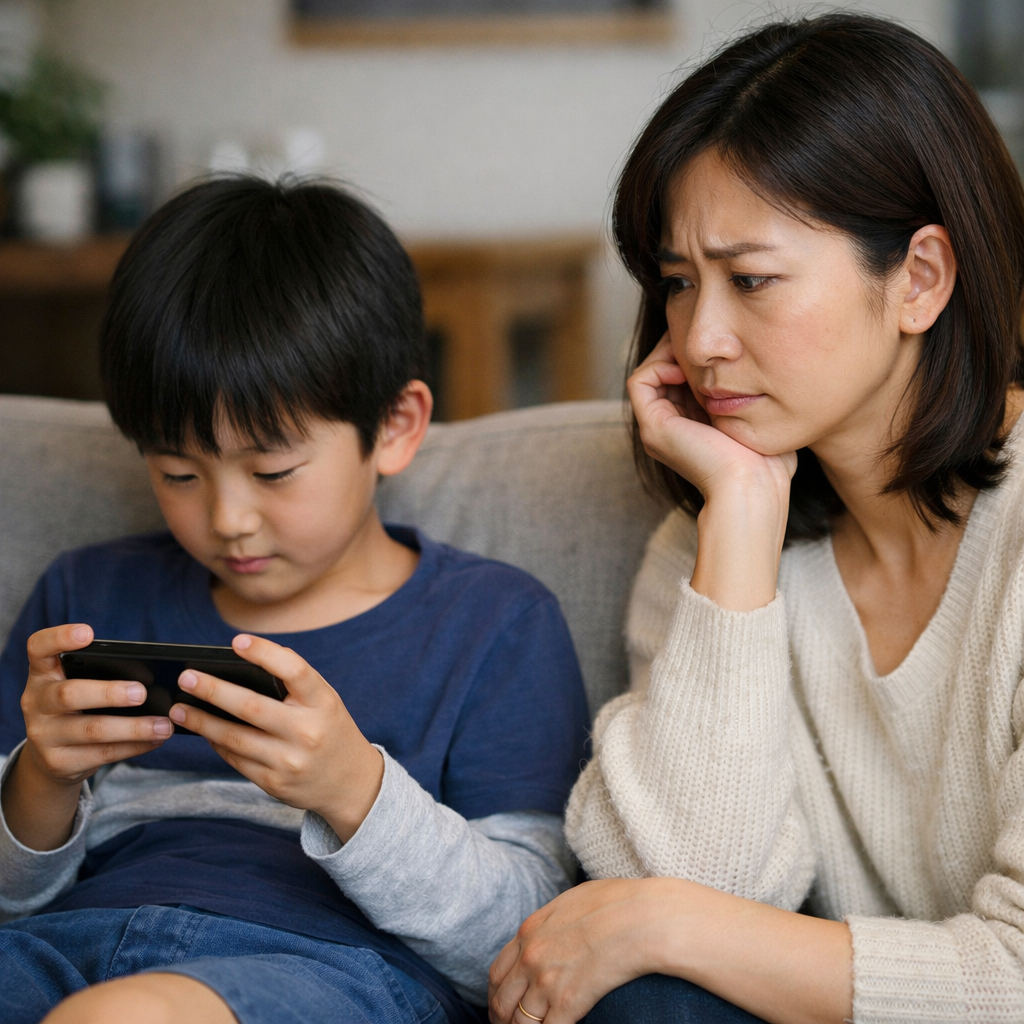 子どものスマホ依存を心配する